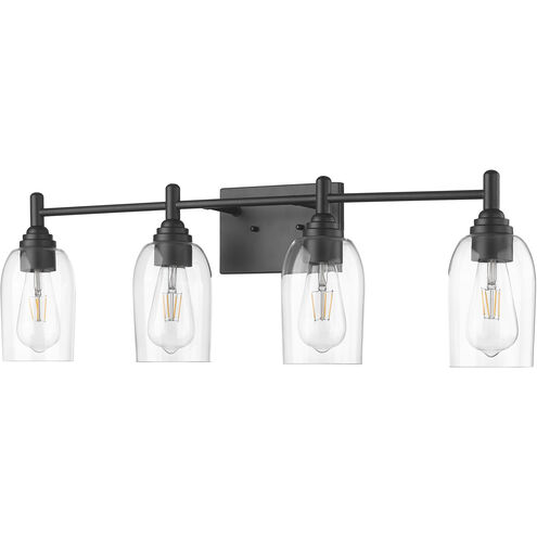 Arlett 4 Light 30.9 inch Matte Black Vanity Light Wall Light